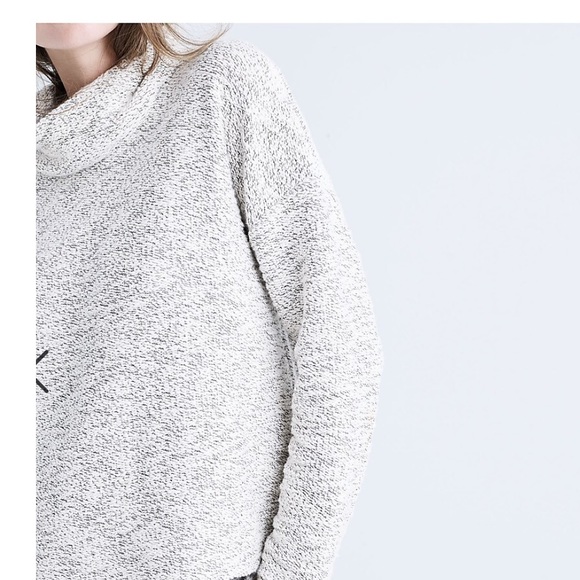 Madewell Mock neck Marled Pullover Top Size M - Picture 3 of 12
